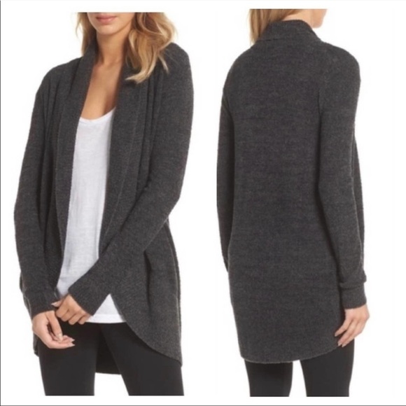 Barefoot Dreams Cozychic Lite Fuzzy Open Front Circle Cardigan - Picture 1 of 5